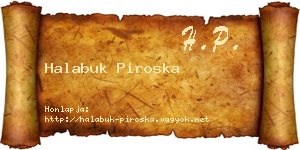 Halabuk Piroska névjegykártya