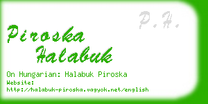 piroska halabuk business card